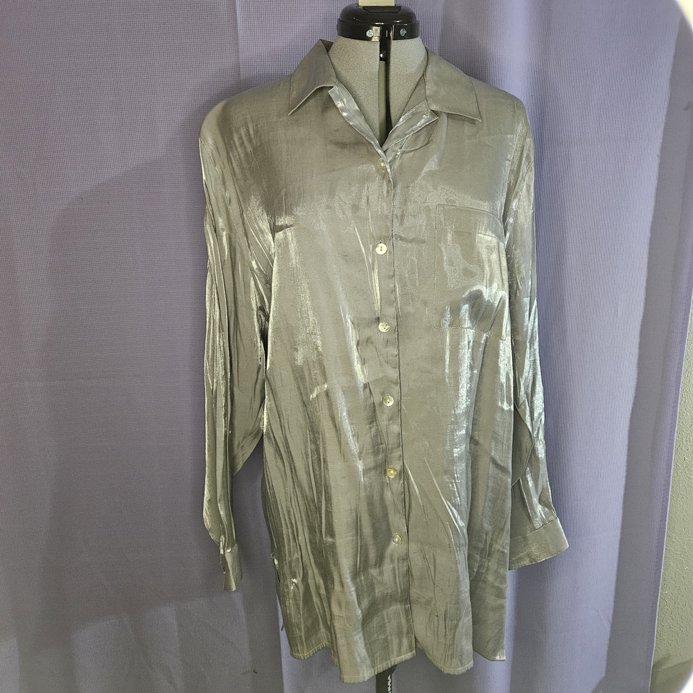 Studio Works Silver Button Down Shirt